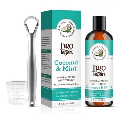 Tegen Coconut & Mint Natural Teeth Whitening oil pulling mouthwash. New!