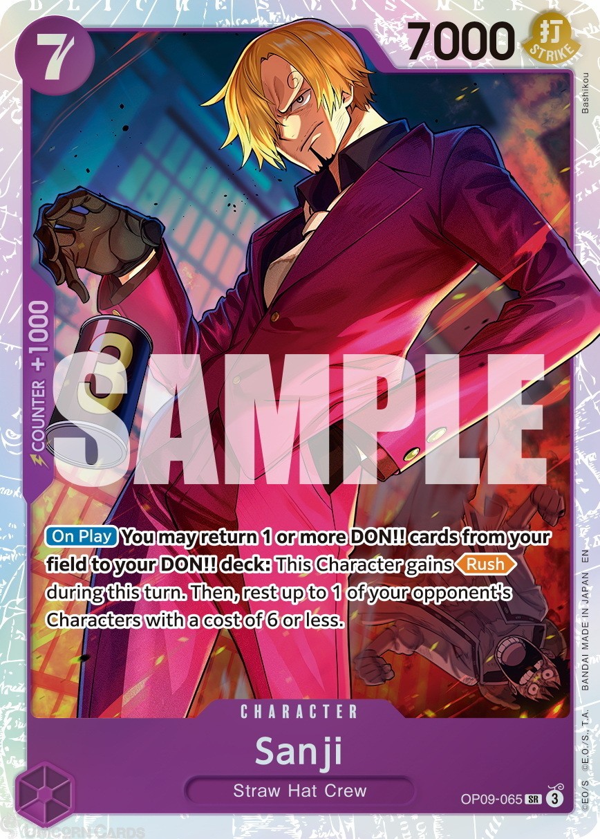 OP09-065 Sanji : Super Rare English One Piece TCG Card : PRB02: One Piece Card T