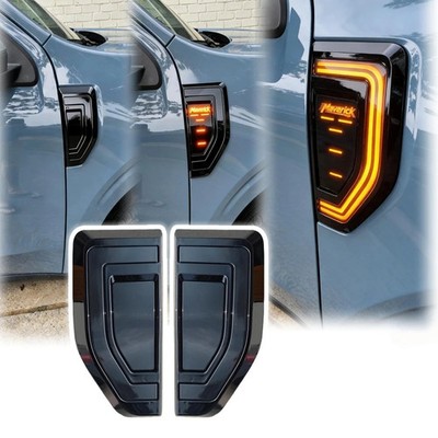 LED Side Marker Lights for 2022-2025 Ford Maverick - Smoked Black DRL with Ma...