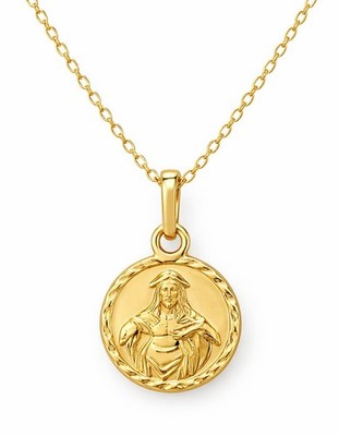 HEILIGES HERZ SM ANHÄNGER MASSIV 14K GELBGOLD - Neu mit Etikett