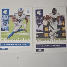 Panini Chronicles NFL Football Trading Card Lot - Amon-Ra St. Brown, Lamar Jack…
