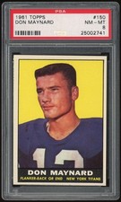 1961 Topps #150 Don Maynard PSA 8 *2741