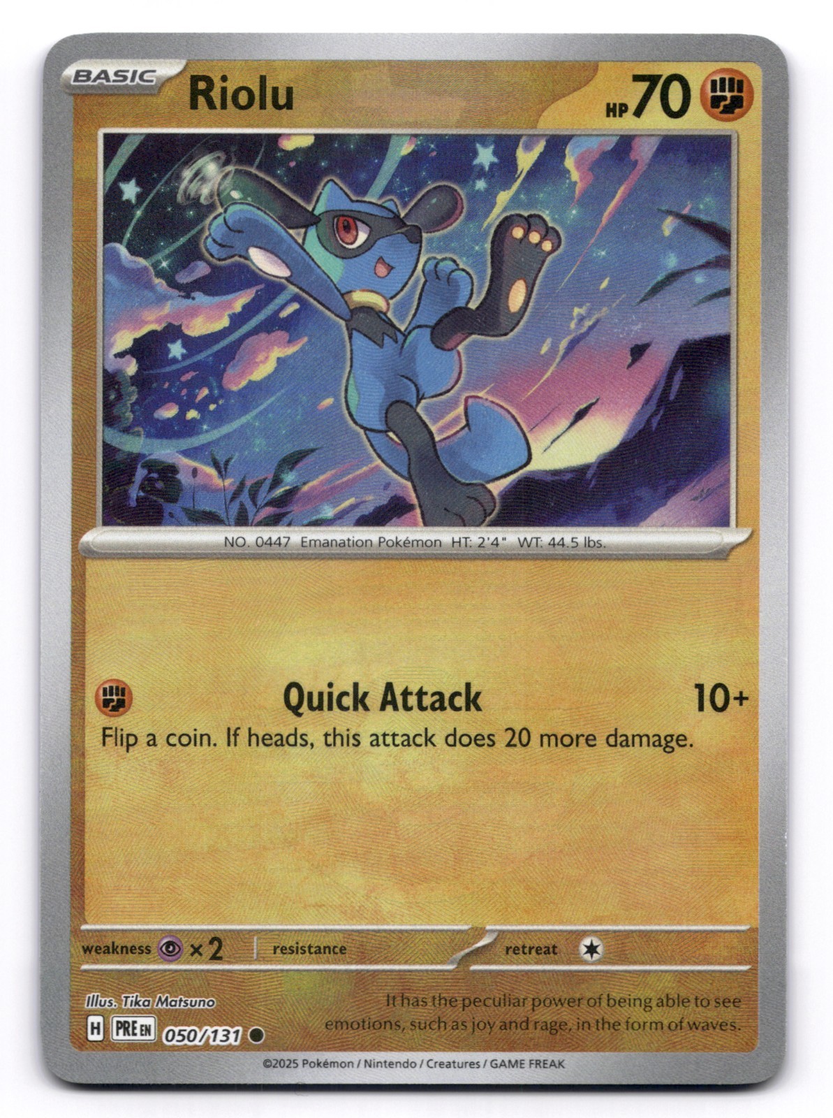 Riolu NM 050/131 Sv: Prismatic Evolutions Pokemon TCG Pokeball Holo