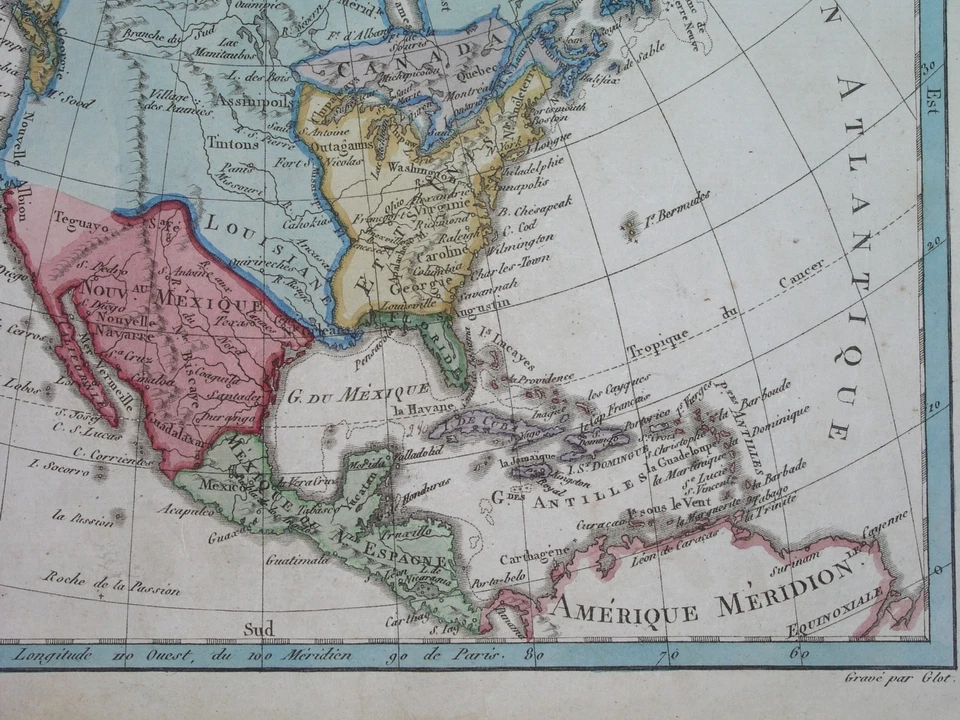 1806 rare ORIGINAL MAP UNITED STATES CANADA CUBA MEXICO FLORIDA CALIFORNIA TEXAS - Image 2 of 4