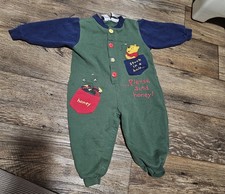 Vtg Winnie The Pooh RARE Color Block Romper One Piece 24 Months