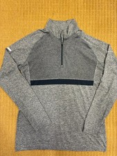 Nike Dri-Fit Running Quarter Zip Pullover Mens XL Gray Long Sleeve Thumb Holes