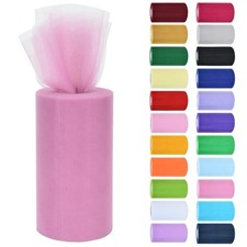 Dark Pink Tulle Fabric Rolls 6 Inch 50 Yards, DIY Tutu Wedding Ribbon Spool