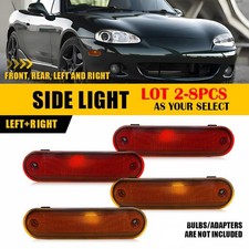 2-8PC For 90-05 Mazda Miata MX-5 Amber Red Front Rear Side Marker Light Housings
