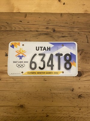 Oldtimer Utah Olympische Winterspiele 2002 US Auto Nummernschild 634T8