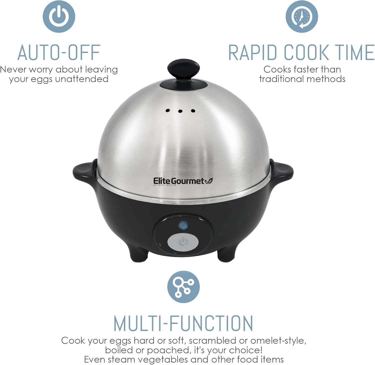 Rapid Egg Cooker EGC-508: 7 Eggs, Poacher & Omelet Maker with 16 Recipe Booklet