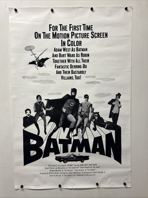 Batman Movie Poster 23x35 1966 Batman Movie Adam West Burt Ward Cesar Romero