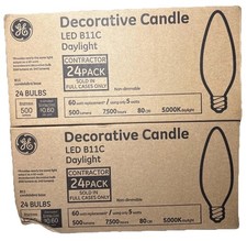 2X24 PACK 48 GE Decorative Candelabra 60W LED Daylight 5000K Light Bulbs