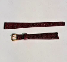 13mm Long Burgundy Genuine Lizard Watch Band