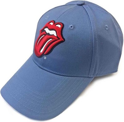 Rolling Stones RockOff Structured 6-Panel Denim Hat Tongue Logo Ships Free