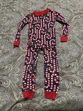 Hanna Andersson Candy Cane Long Johns Pajama Set Size 100 Size 4