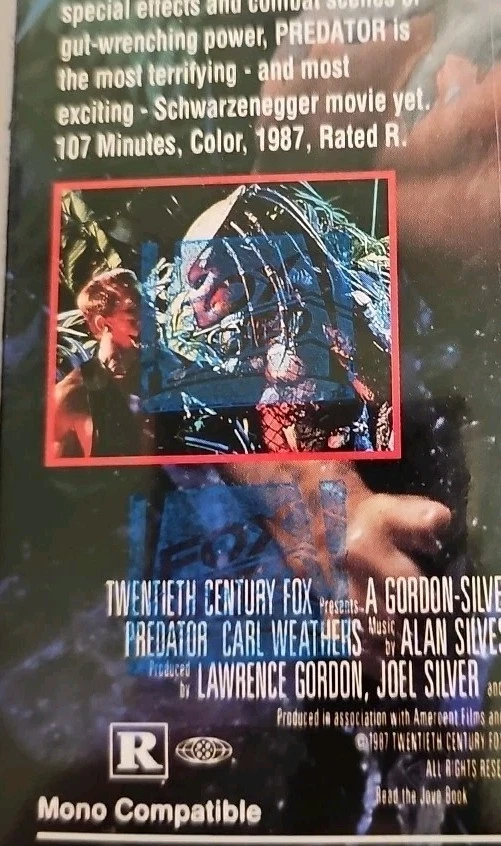 Predator VHS SEALED Watermarks Fox Arnold Schwarzenegger VTG  - Image 4 of 4