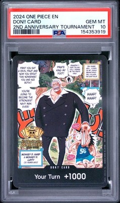 2024 ONE PIECE PROMOS 2ND ANNIVERSARY TOURNAMENT DON!! CARD PSA 10