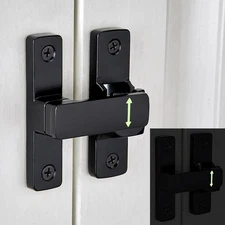 INIRET Black 90/180 Degree Flip Latch - Heavy-Duty Lock Bolt for Gate, Barn, ...