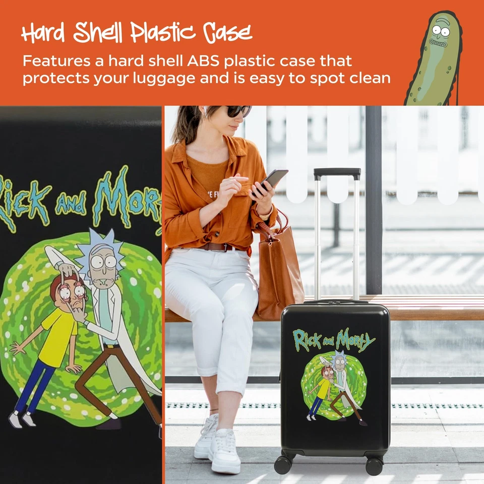 Equipaje de mano Rick and Morty 22,5 pulgadas, maleta rígida con ruedas con Sp... Foto 4 de 4
