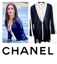Chanel Vintage 2003 Black Cardigan Sweater Jacket 36 38 40 4 6 8 Top Vtg 03p S M