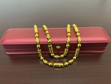 Pure 10K Solid Link Cuban Style Yellow Gold Chain Necklace for 8MM 23in 80g