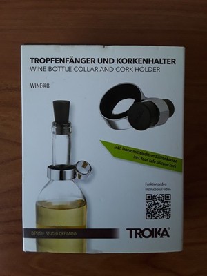 TROIKA / WEINFLASCHEN - TROPFENFÄNGER UND KORKENHALTER