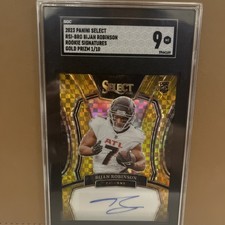 2023 Panini Select - Rookie Signatures Bijan Robinson Gold Prizm Die-Cut 1/10