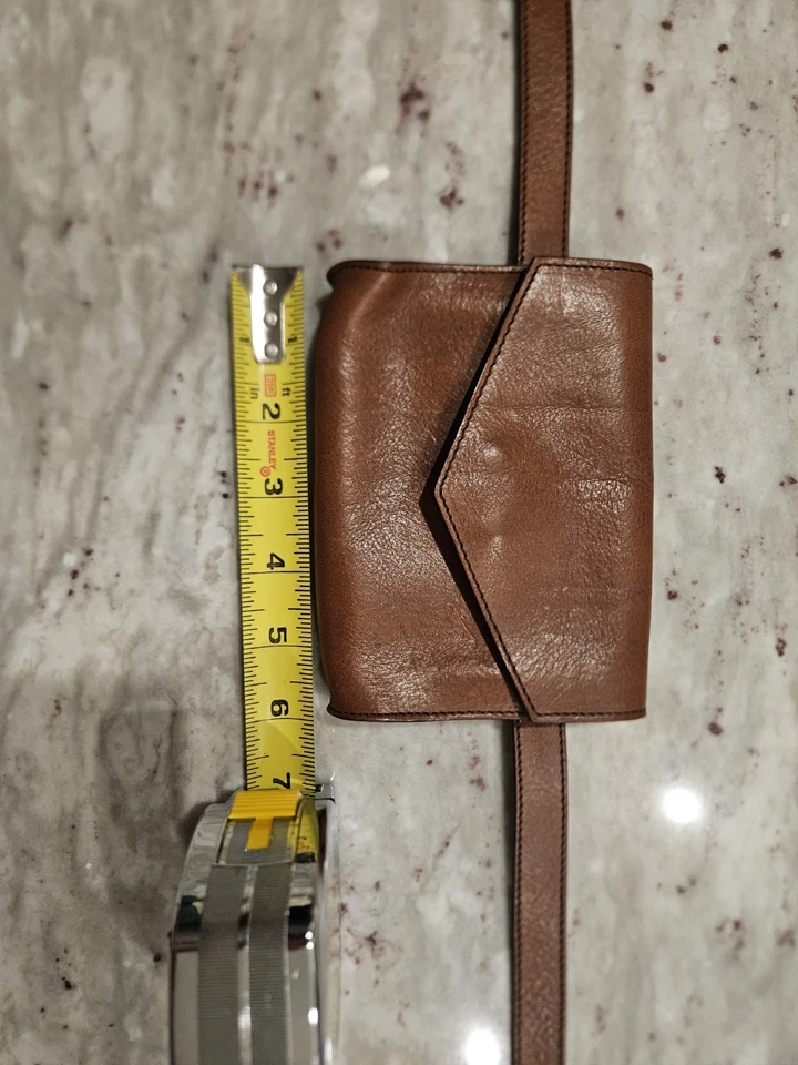 J. Jill Brown Leather Fanny Pack Belt Bag Womens  Sz S/M ITALY - Image 2 of 4