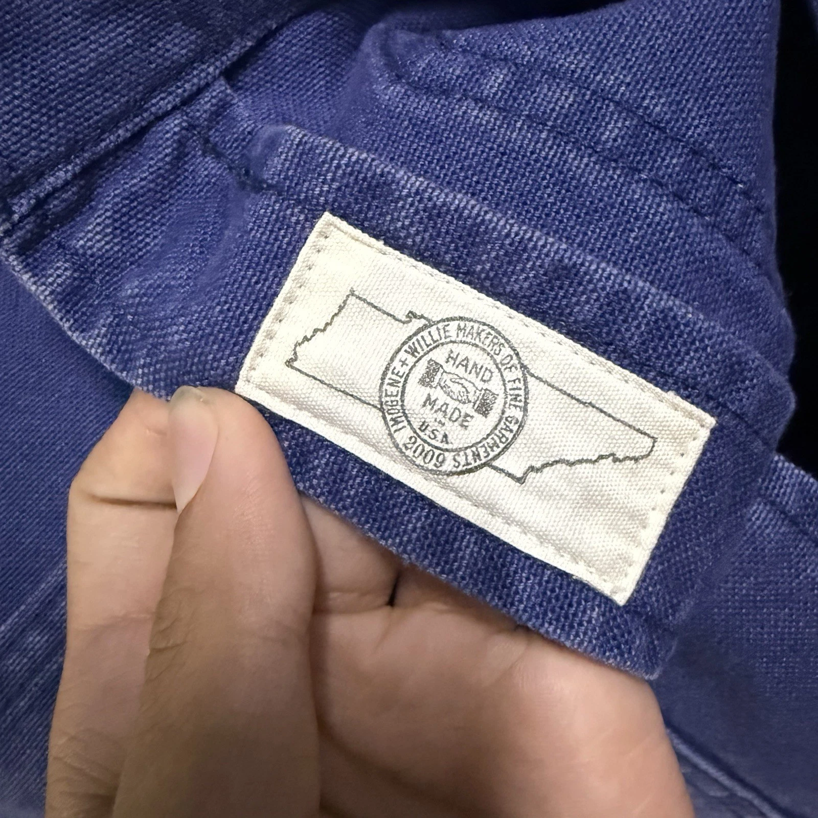 Imogene + Willie Jack Jacket French Blue Cotton Canvas Chore Coat Men’s XS USA - product detail image 13