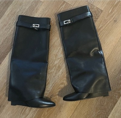 Givenchy Shark Lock Leather Boots Size 38