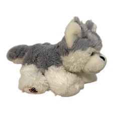 Ganz Webkinz Husky Dog White Gray Soft Plush Stuffed Animal Toy NO CODE 8" EUC