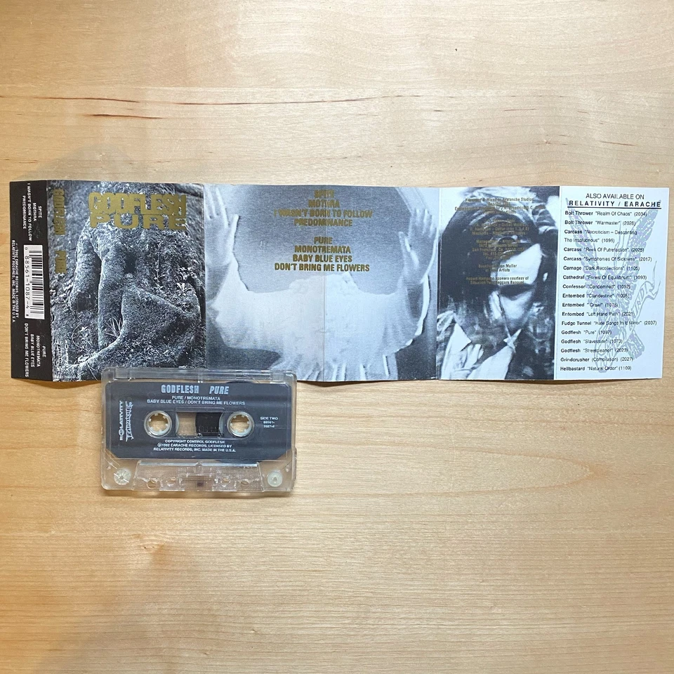 Godflesh Pure 1992 Cassette Tape Earache – 88561-1087-4 PLAY TESTED Foto 4 de 4