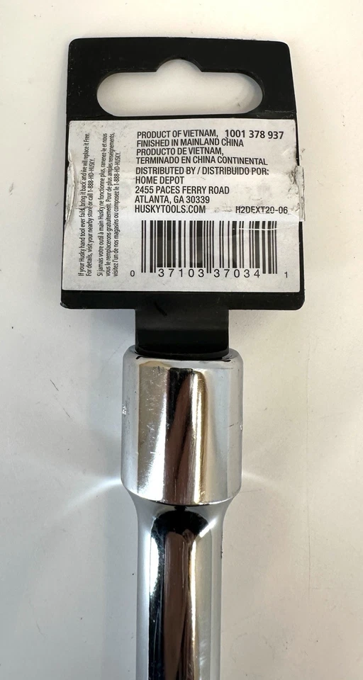 Husky 20 in Extension Bar With 1/2 in Drive Model 1001 378 937 - Image 4 of 4