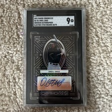 2022 Panini Chronicles Obsidian ORANGE Oneil Cruz #/75 RC SGC 9 MINT AUTO Rookie