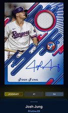 TOPPS BUNT Josh Jung Blue Pristine Pieces Signature Relic Legendary DIGITAL /54
