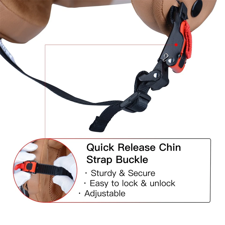 BEON Motorcycle Helmet for Adult Retro Vintage Half Face for Vespa DOT Approved - Image 4 of 4