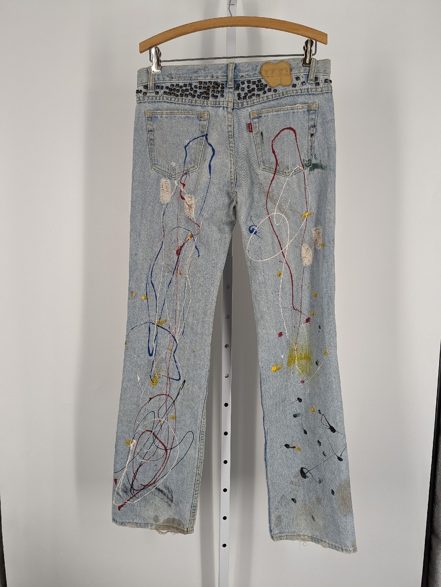 パンツ number(n)ine GRUNGE DENIM JEANS Number N Ine Paint Splatter Thrashed Studded PAIN Grunge