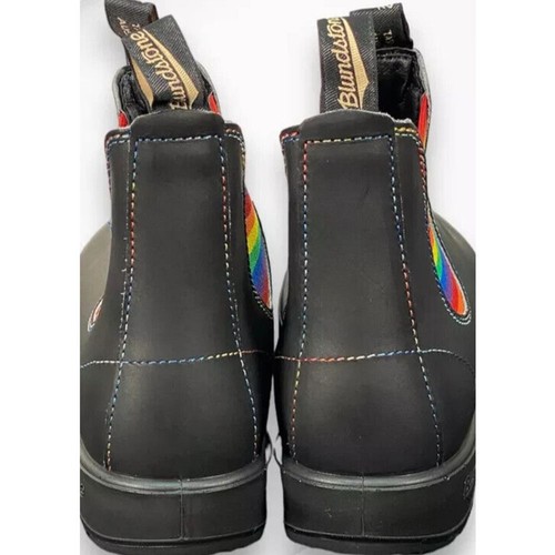 NIB Blundstone 2105 Women's Colored Leather Chelsea Boots Rainbow BLACK 7.5 - Picture 9 of 14