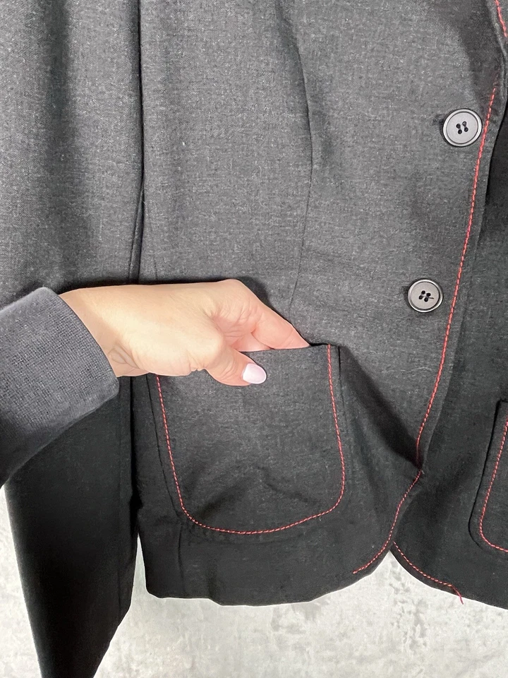 Blazer para mujer The Limited talla S negro gris rojo detalles el traje de viaje perfecto Foto 4 de 4