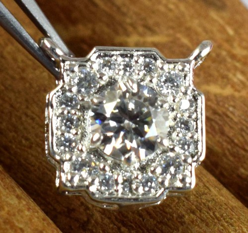 Diamond Solitaire Pendant Certified 1.08 Ct/6 mm White Round Brilliant Cut