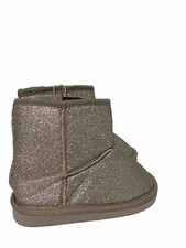 Bobbie Brooks Sz 12 Girls Fur Lined Silver Glitter Winter Boots New