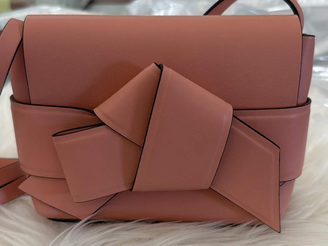 Autentica Acne Studios Musubi Mini borsa a tracolla in pelle rosa con sacchetto antipolvere NUOVA SM