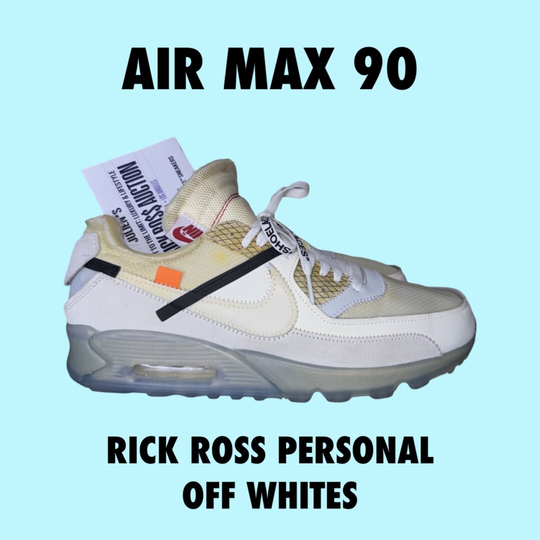 OFF WHITE X NIKE Nike Air Max taglia 11 5 x BIANCO SPORCO The Ten 2017 Coppia personale Rick Ross