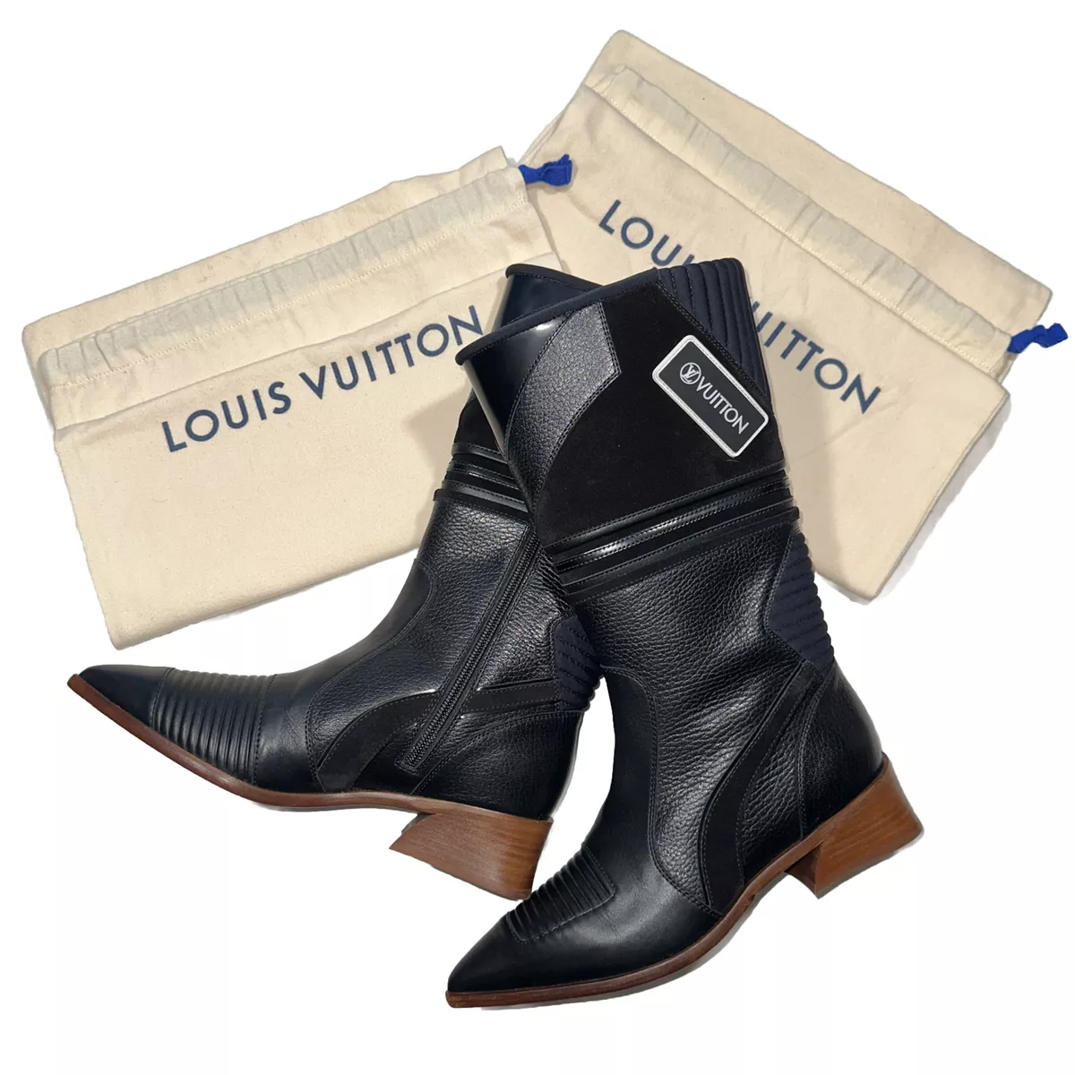 Louis Vuitton Women ‘Flags’ High Cowboy Boot, Size:7 (37)