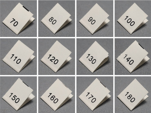200pcs Rayon Size labels XXS-7XL 70-185 black/White printed folded labels - Picture 9 of 10