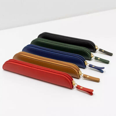 Kleines Stifteetui Federmäppchen PU Leder Student Federtasche Federmappe Tasche