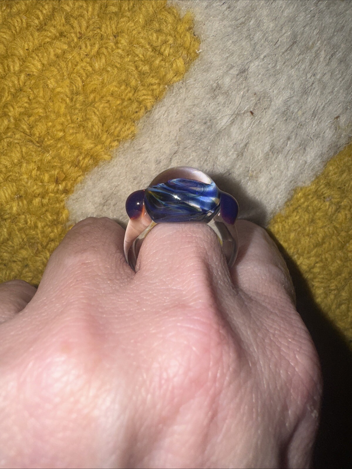 Size 6.5 Solid Glass Ring - Handmade - image 3