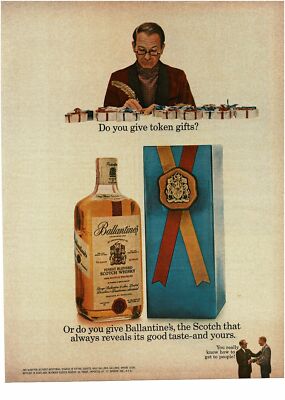 1965 BALLANTINE'S Scotch Whiskey Christmas Gift Vintage Print Ad