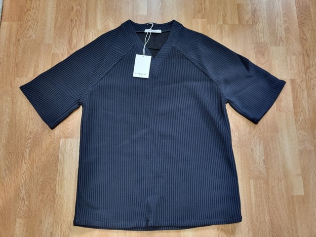 Authentic Givenchy Pinstripe V-Neck T-Shirt Jersey Oversized Sz XL