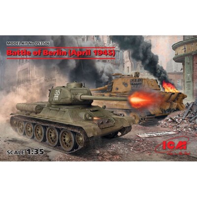 ICM #DS3506  1/35 Battle of Berlin April 1945,T-34/85, King Tiger